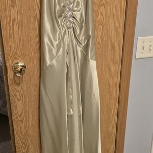 As U Wish Green Satin Dress